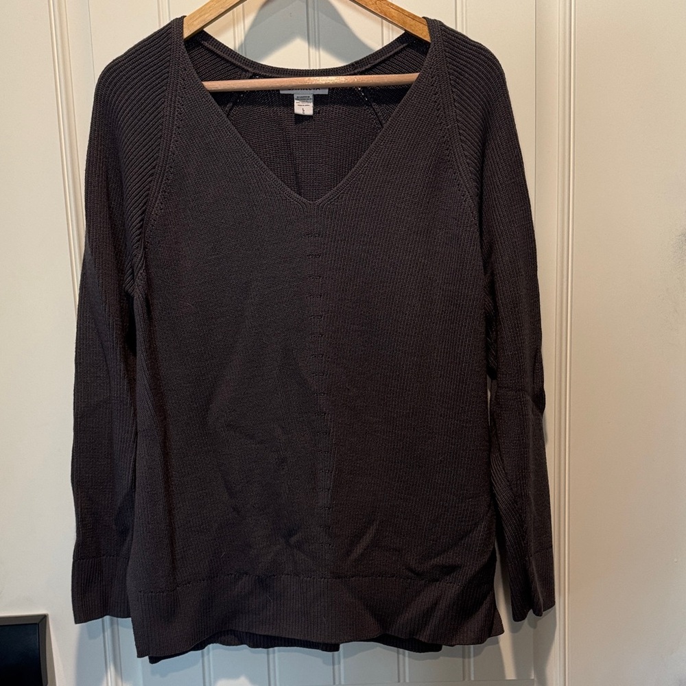 Athleta Charcoal V-Neck Sweater